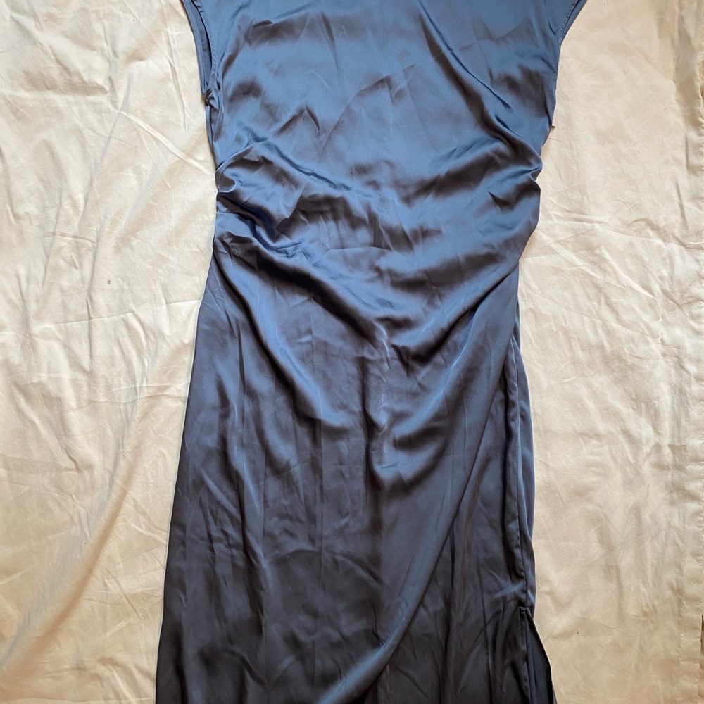 a new day Blue Satin Midi Dress - Picture 3 of 9